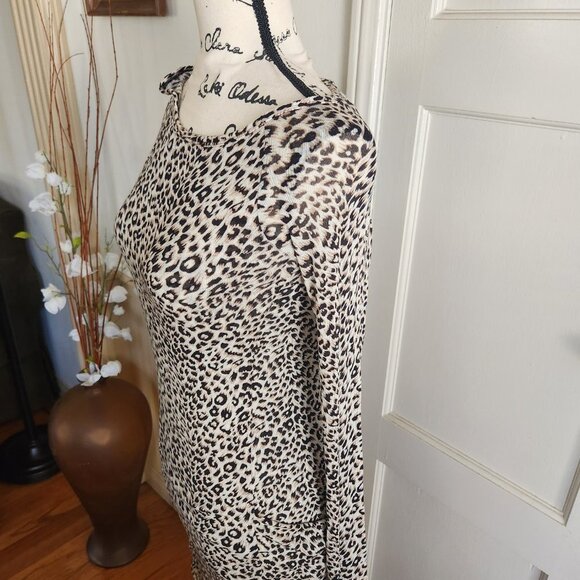 BCBG Maxazria Leopard Print Bodycon Sweater Dress Sz XS - Picture 8 of 10